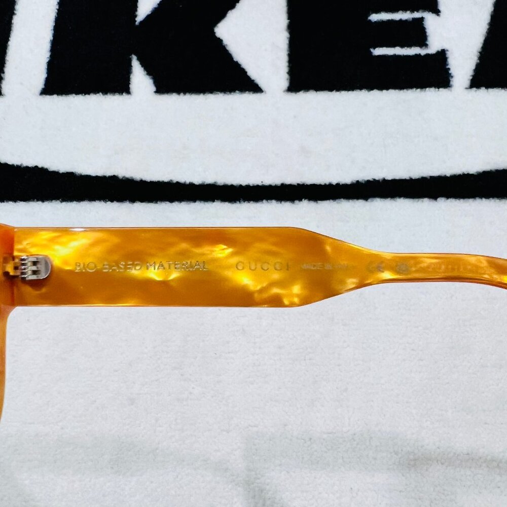 GUCCI AUTHENTIC 1110 Yellow Pearl Chunky Bio Based Bold Sunglasses GG1110S 004 - Picture 4 of 8